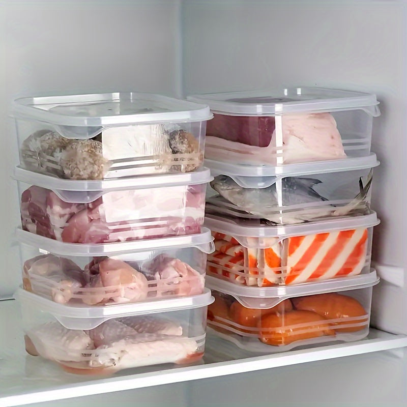 Five refrigerator meat freezers, fruit and vegetable containers, ginger, garlic, and leek food storage containers, hermetically sealed, stackable kitchen utensils for fresh-keeping.