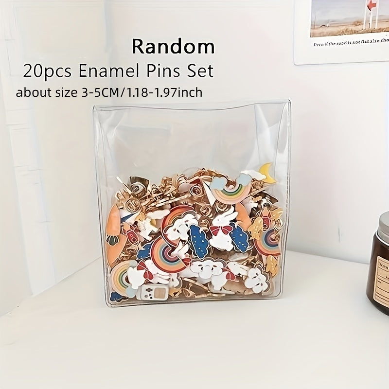 Get your hands on a set of 20 adorable and whimsical enamel pins! These pins feature cute cartoon and anime designs that are perfect for adding a touch of fun to your backpacks, hats, and jackets. This set makes a great gift for women, and best of all