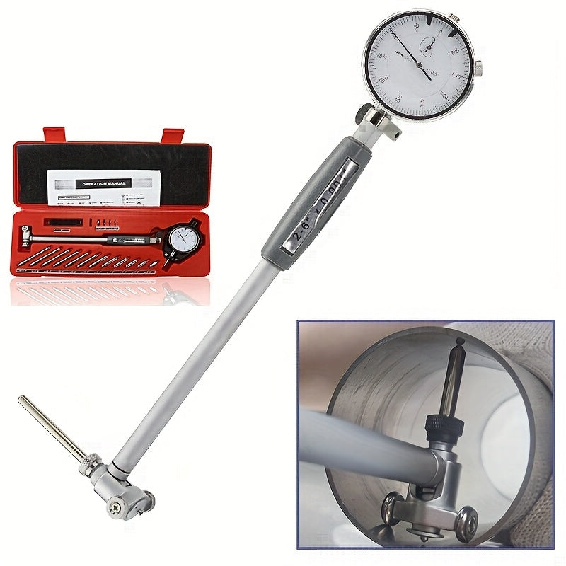 1pc Iron & Plastic Dial Bore Indicator Gauge, 5.08cm - 15.24cm depth, 0.0cm Precision, Uncharged Manual Operation