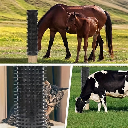 Durable PVC horse scratch mat for livestock, 42x33cm in size.