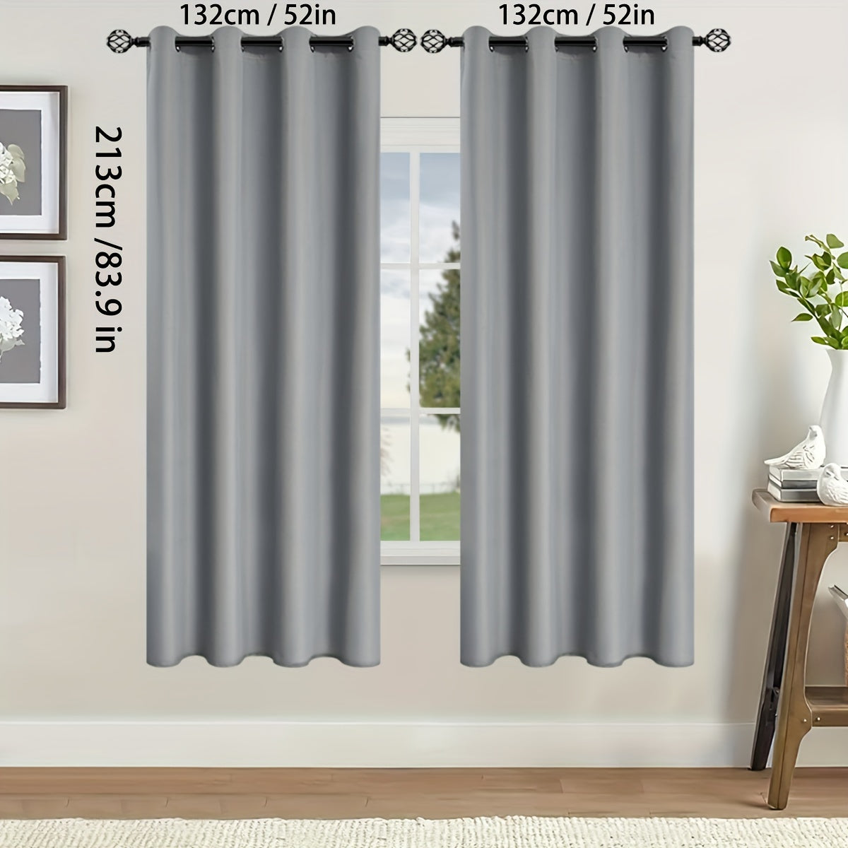 Two-Pack of Modern Blackout Curtain Panels: Keep out the sun with these thermal insulated curtains featuring a twill weave, grommet top design. Made of 100% polyester, these un-corded panels are perfect for the living room, bedroom, or any other room in