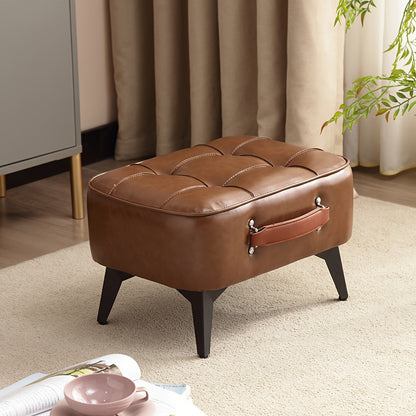 Stylish and Functional Faux Leather Footrest Ottoman - Small Size, Perfect for Extra Seating in Living Room, Entryway, or Office