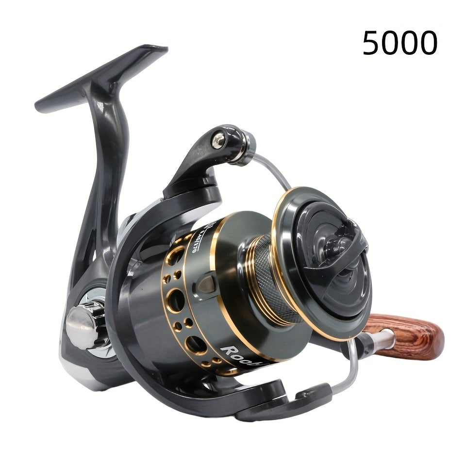 Rooblinos Ambidextrous Spinning Fishing Reel, 5.2:1 Gear Ratio, Durable PA Material, for Freshwater and Saltwater Fishing.