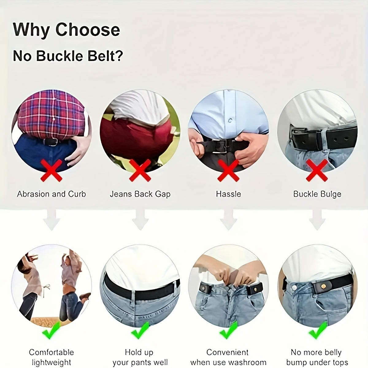 Invisible Elastic Belt for Casual Wear, Unisex, Comfortable, Outdoor Stretch Belt for Pants