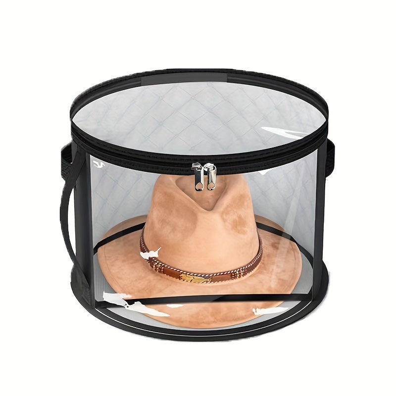 ClearView Fabric Hat Storage Organizer - Keep your beach and brim hats organized with this stackable container featuring a large front window and portable zippered closure.