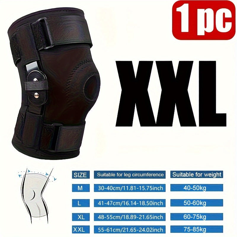 1 pc Knee Brace with Steel Plate Support and Double Straps for Rehabilitation and Joint Protection. Order one size up.