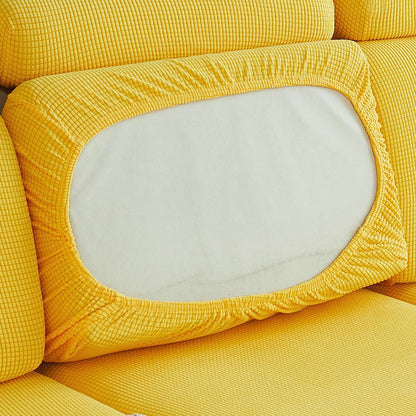 Durable sofa cover protects furniture from spills and stains.