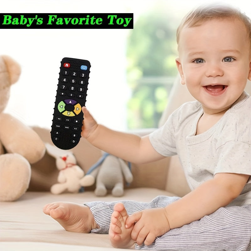 Chewable Silicone Teether Toy in the Shape of a Remote Control for Toddlers, Educational Baby Toy Suitable for Ages 0-3, Made with Safe Silicone Material from China