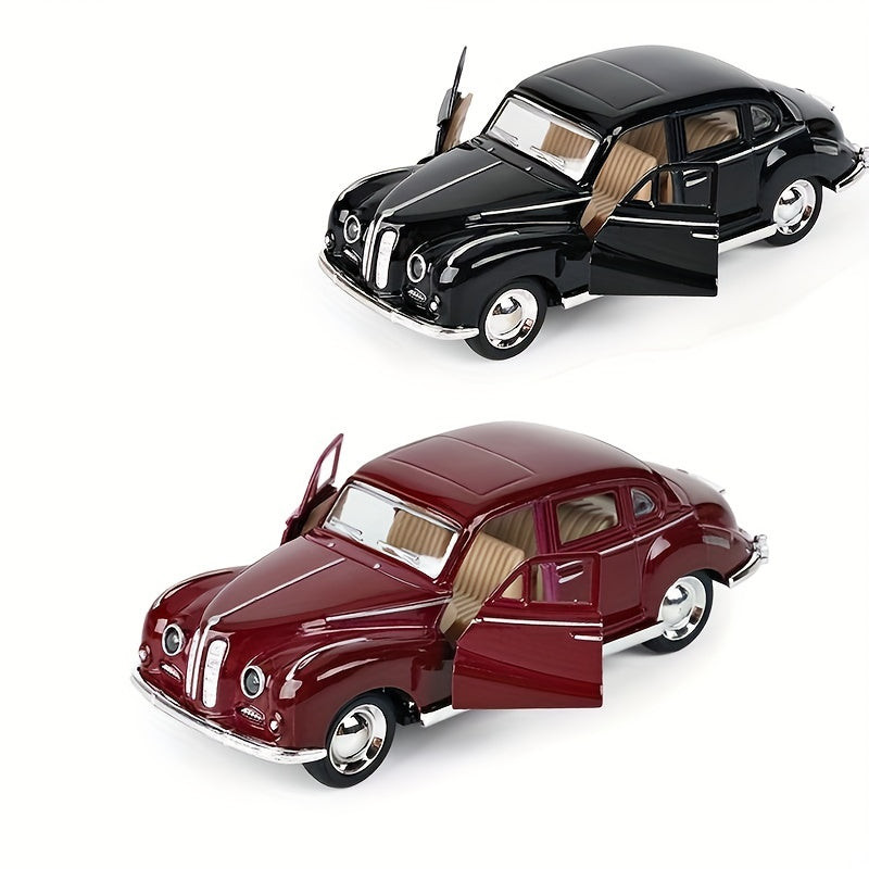 Vintage movie-themed pull-back toy car model, 1:32 scale, ideal winter birthday gift for kids.