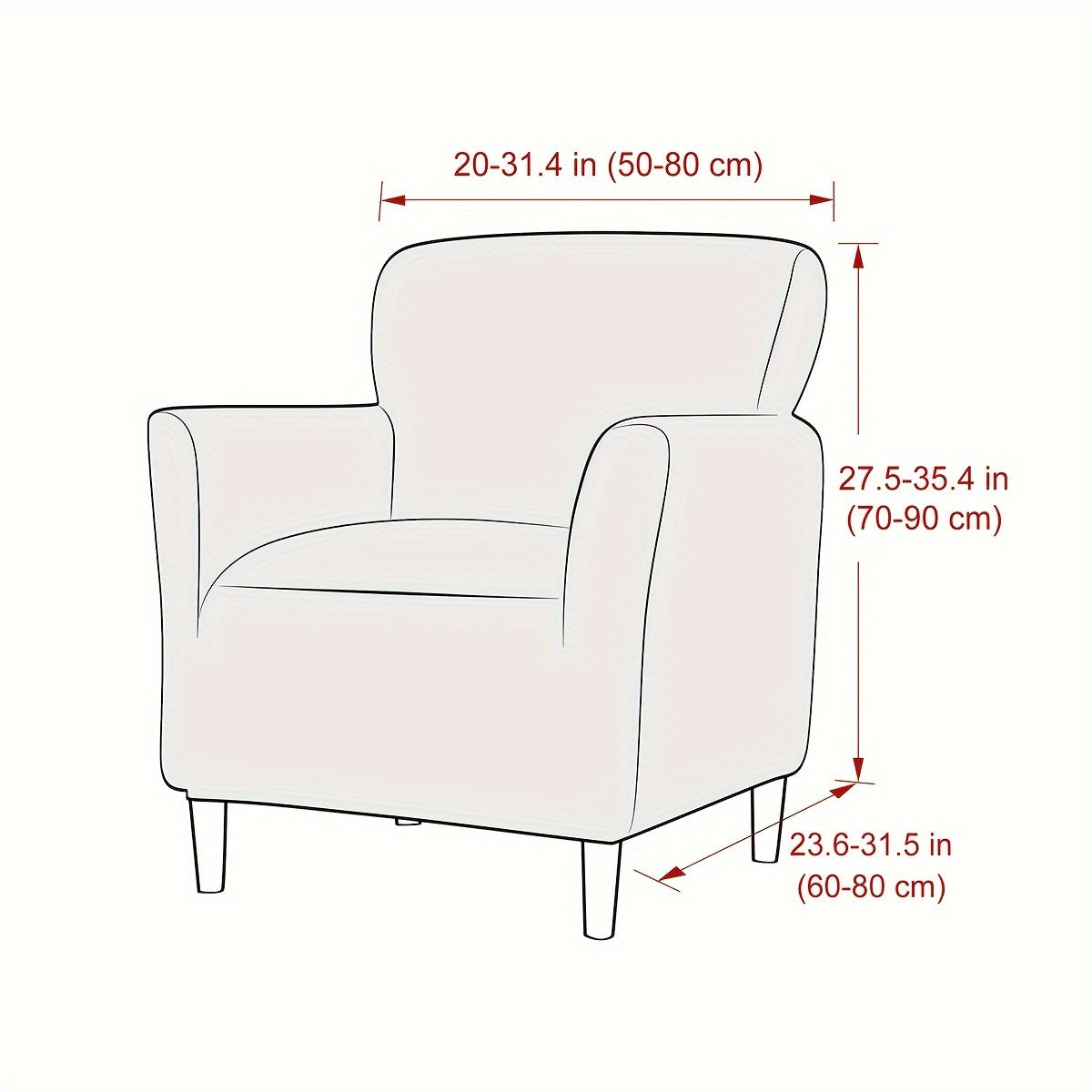 Modern armchair slipcover with slip-resistant design, machine washable polyester/spandex, and elastic-band closure - fits standard armchairs.