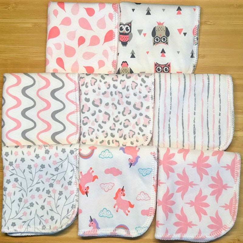 Versatile 8Pack Handkerchief: Use as a Face Towel, Washcloths, Bib Towel, Burp Cloth, or Gift for Christmas, Halloween, or Thanksgiving Day