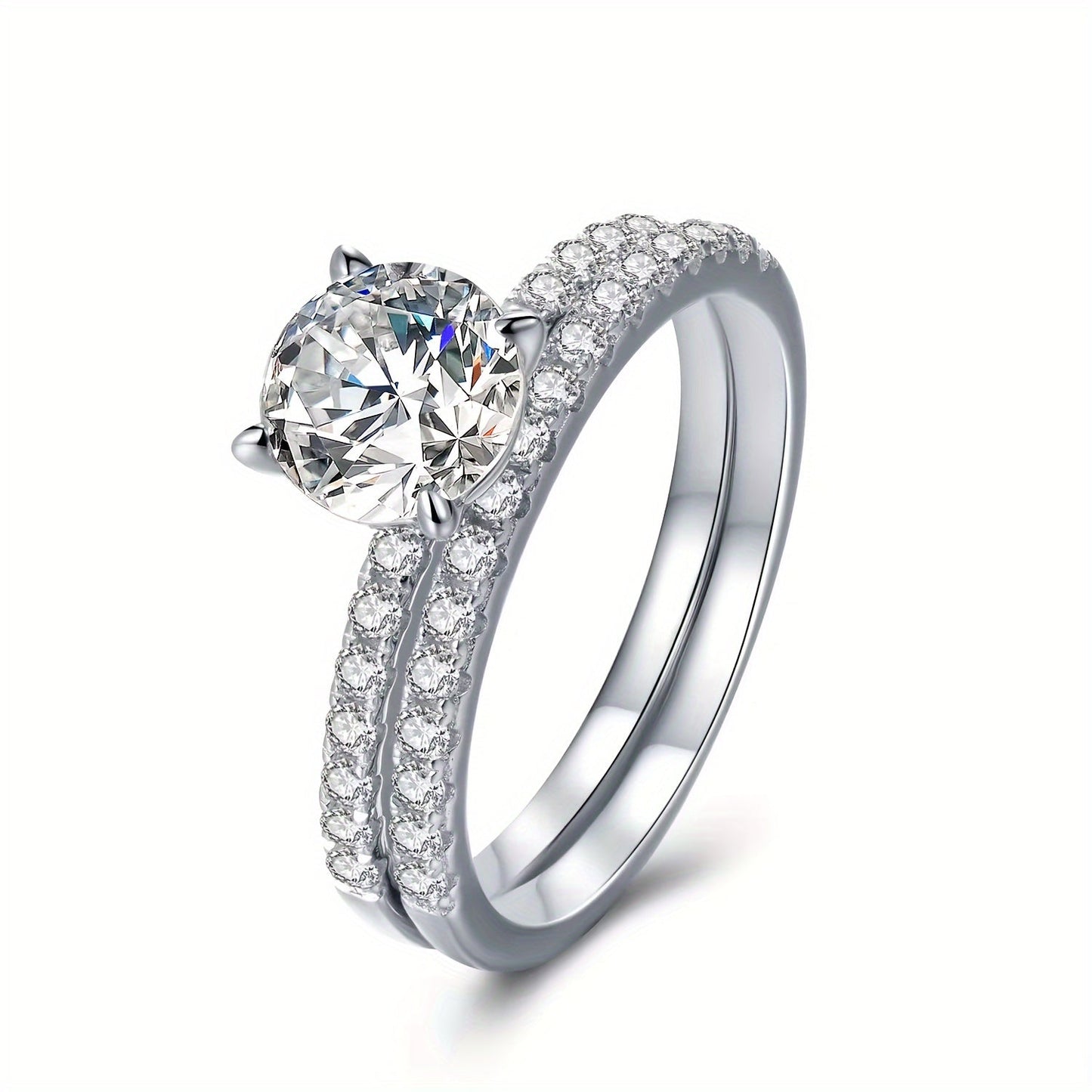 Description: 

This elegant and luxurious stacking ring features a 5g Silver S925 band with a stunning 2ct/3ct Moissanite round drill. It is the perfect choice for women looking to showcase their unique personality. This ring is ideal for proposals