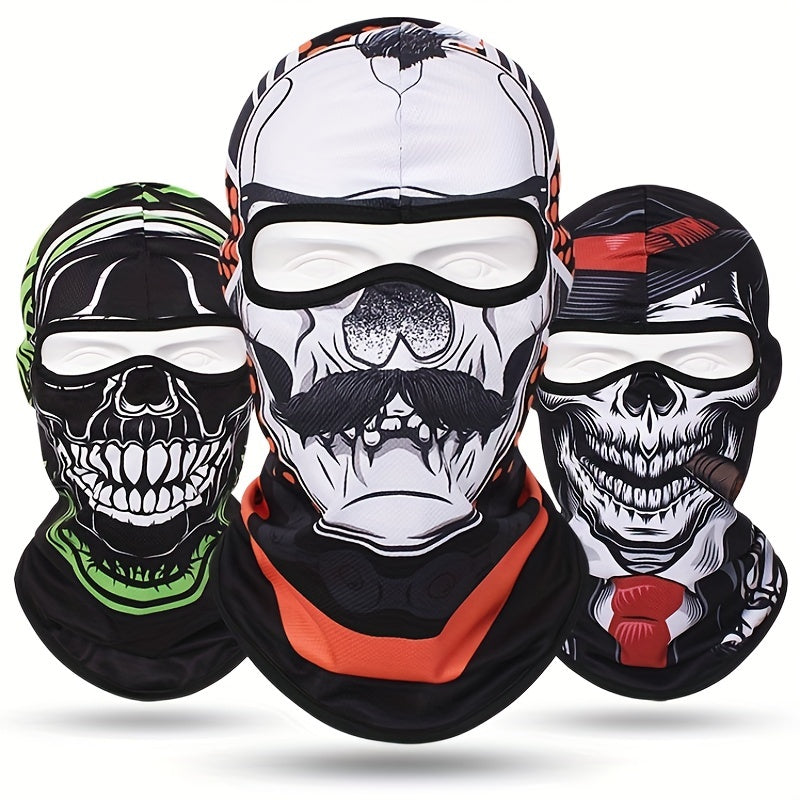 Full Face 3D Anime Skull Balaclava Ski Mask for Hip Hop Style, Suitable for both Men and Women, Perfect for Cycling, Motorcycle Riding, Skiing and Outdoor Sports