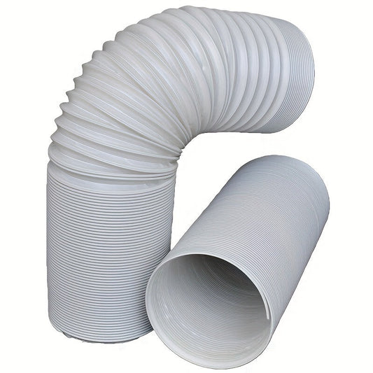 Extendable vent pipe made of flexible stainless steel and polypropylene for mobile air conditioner exhaust duct hose - perfect for use with AC units, dehumidifiers, and dryer vents. No electricity required.