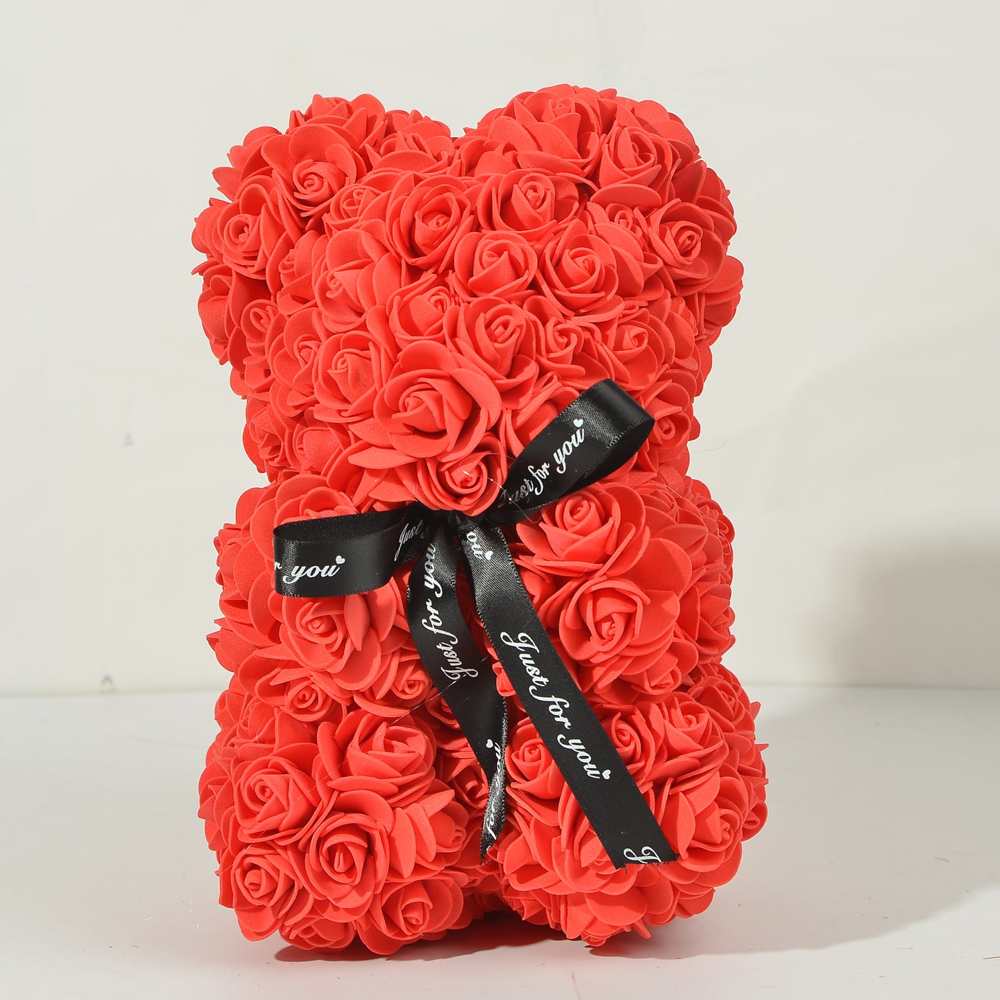 Rose bear made of foam flowers, perfect for Valentine's Day, Mother's Day, anniversaries, weddings. Size: 16.99*22.99cm. Great gift for birthdays.