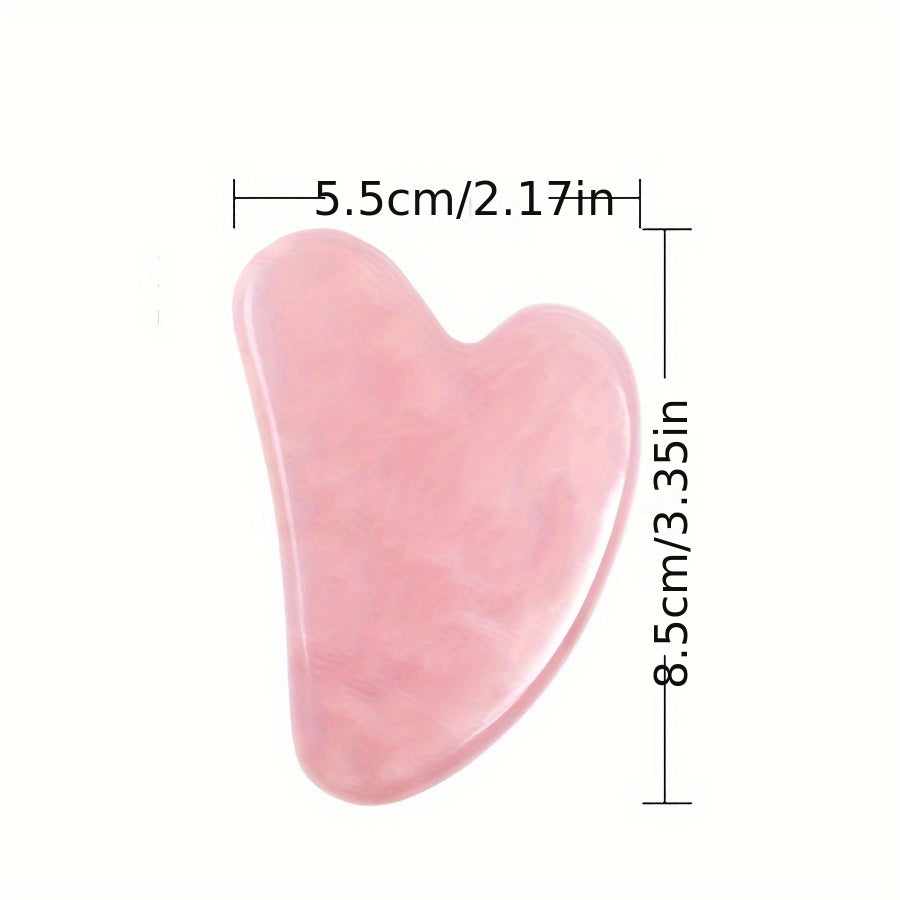 1pc RENA CHRIS Gua Sha Scraping Massage Tool, made from Natural Rose Quartz for Facial Massage, Unisex Skincare, Emotional Healing, Love and Self-Care