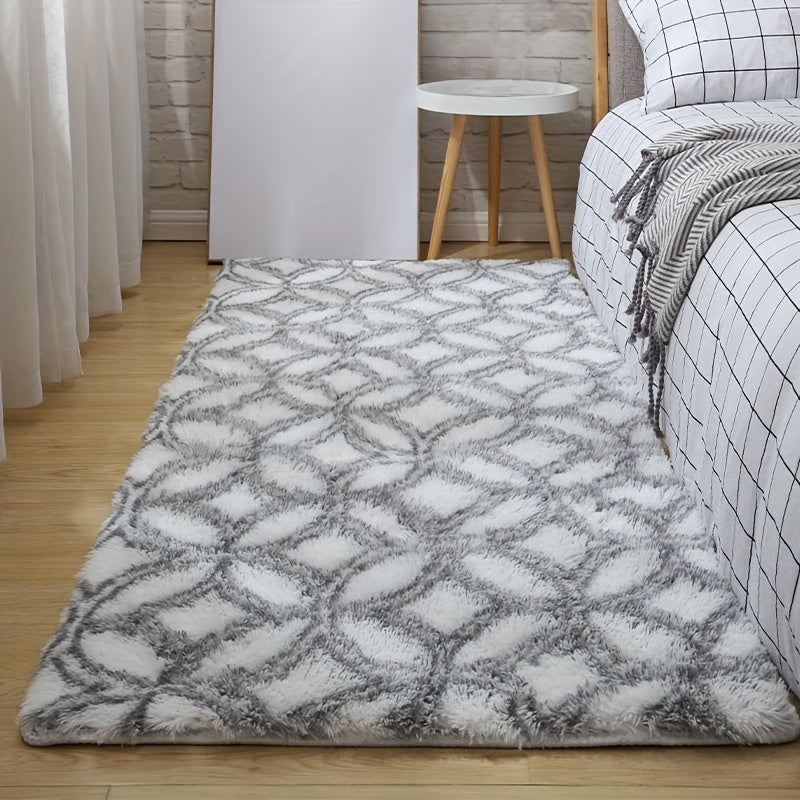 Upscale Plush Shag Bedroom Rug - Soft, Non-Slip, and Easy to Clean Carpet with Adorable Ring Design - Ideal for Living Room, Nursery, and Home Décor.