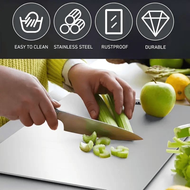 High-quality Double-Sided Titanium Steel Cutting Board - Crafted from 100% Pure Grade Steel for Superior Durability and Hygiene. Ideal for Kneading and Rolling Dough, Makes a Perfect Gift for Christmas, Thanksgiving, Father's Day, Mother's Day, or for