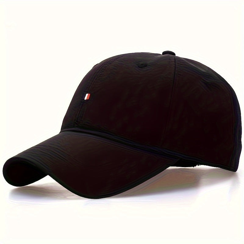 Embroidered unisex baseball cap with adjustable strap, quick-dry fabric, and sun protection. Perfect for outdoor activities, travel, and beach vacation in spring and autumn.