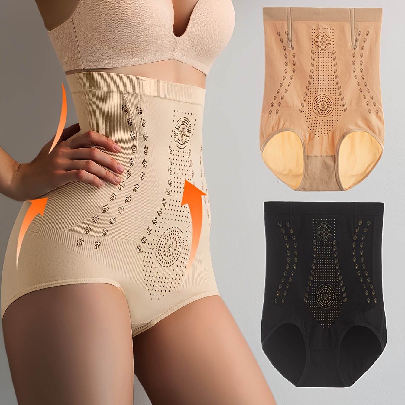 2 High Waist Compression Panties for Tummy Control, Lift & Shape Buttocks, Women's Shapewear.