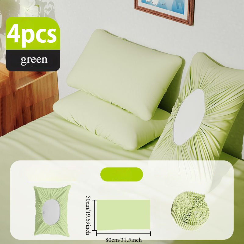 Set of 4 Disposable Pillowcases - Clean, Convenient, and Machine Washable for Traveling, Hotels, and Train Journeys