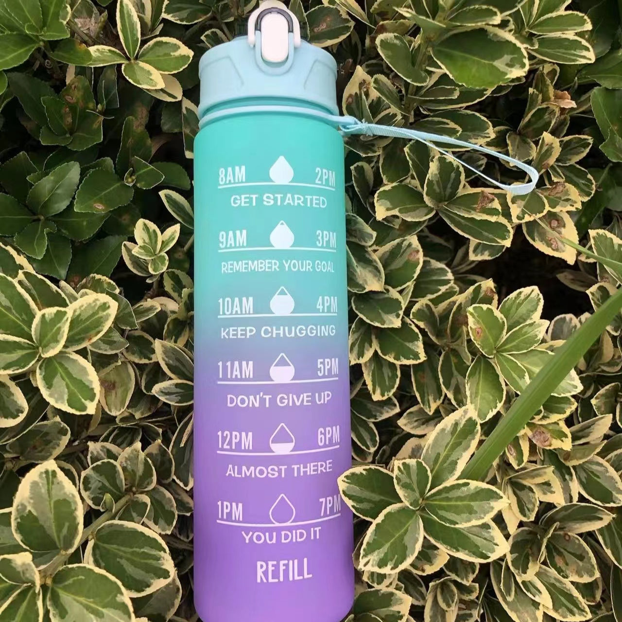 1 leakproof BPA free motivational water bottle, perfect for camping, hiking, fitness, and home use. Ideal as a birthday or back to school gift.