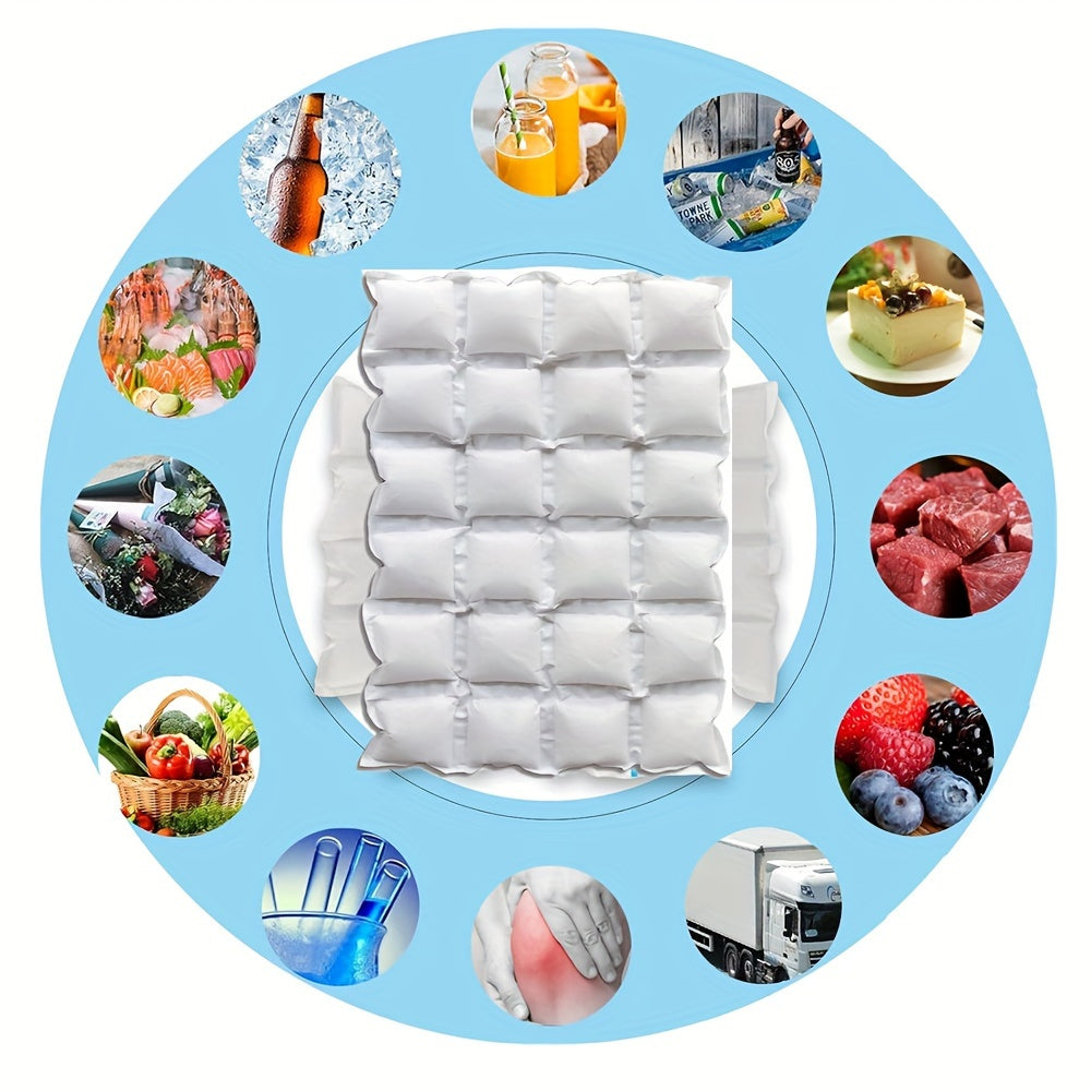 10 sheets of dry ice packs for shipping frozen food. These reusable ice gel pack sheets are flexible and long lasting, perfect for keeping food cold in coolers, lunch bags, or drinks.