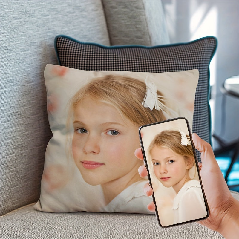 Create your own DIY custom sofa cushion with a personalized photo pillow. This modern minimalist design is made from high-quality polyester and is perfect for adding a personal touch to your nursery or home decor.