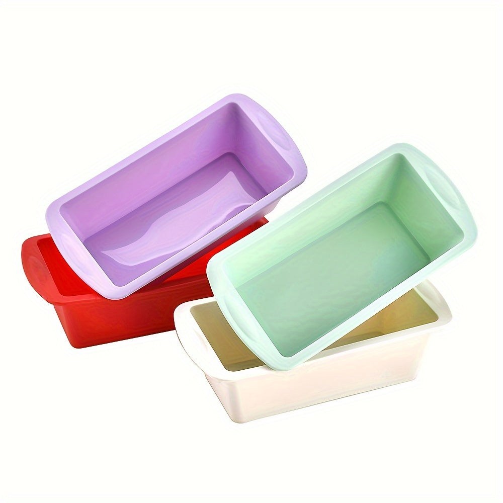 Set of 4 Silicone Loaf Pans for Baking Bread and Making Toast - Non-Stick Bakeware, Oven and Kitchen Accessories