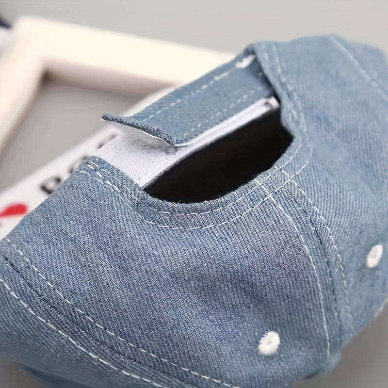 Soft Denim Baseball Cap for Baby Girls & Boys: Adorable Summer Sun Hat with Adjustable Straps