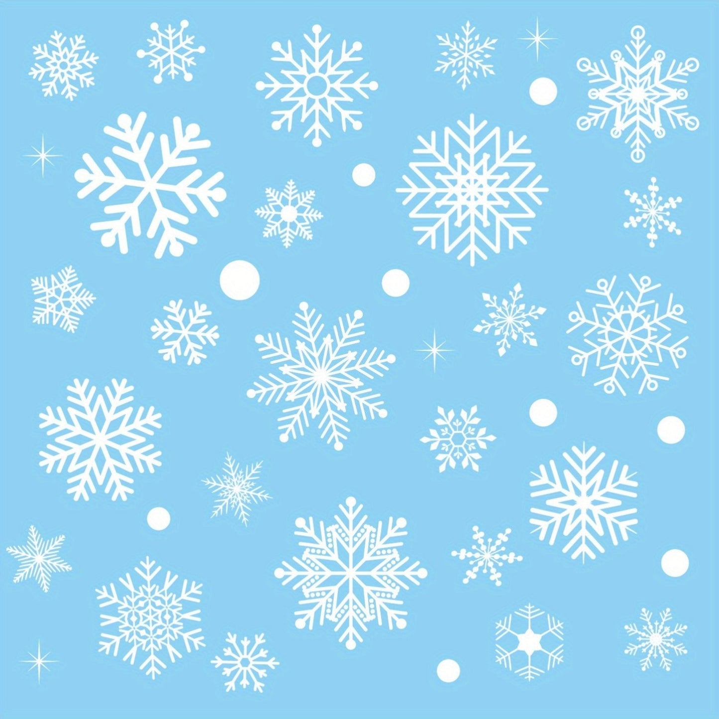 Large Snowflake Window Stickers - Set of 114 - Easily Reusable, Static, White Decals for Christmas or Winter Decor – Simple Application and Removal from Glass Windows and Doors