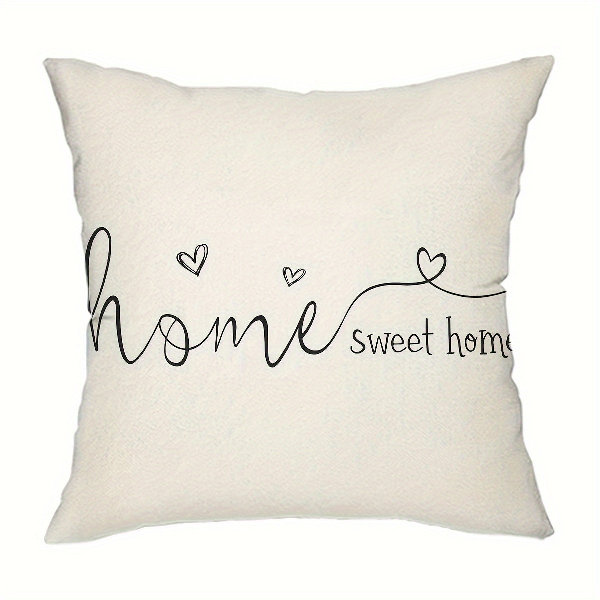 Cozy farmhouse throw pillow cover with "Home Sweet Home" design. Rustic cabin style made of 100% polyester, zippered for easy washing. Available in two sizes, perfect for couch or sofa decor. Insert not included.