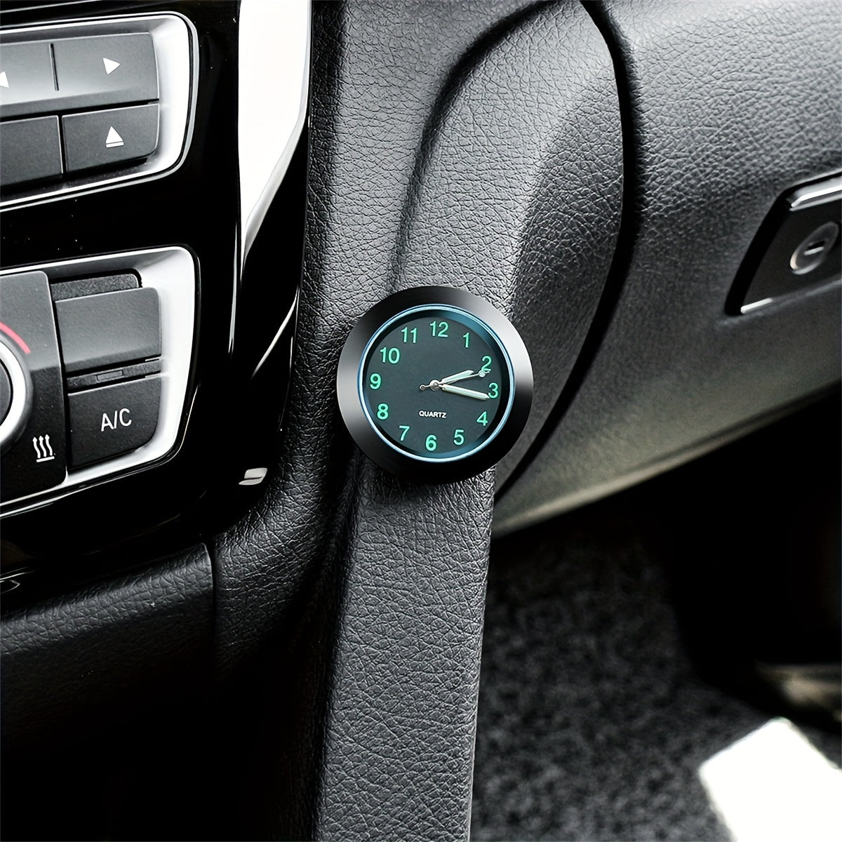 High-quality luminous car clock for interior decoration.