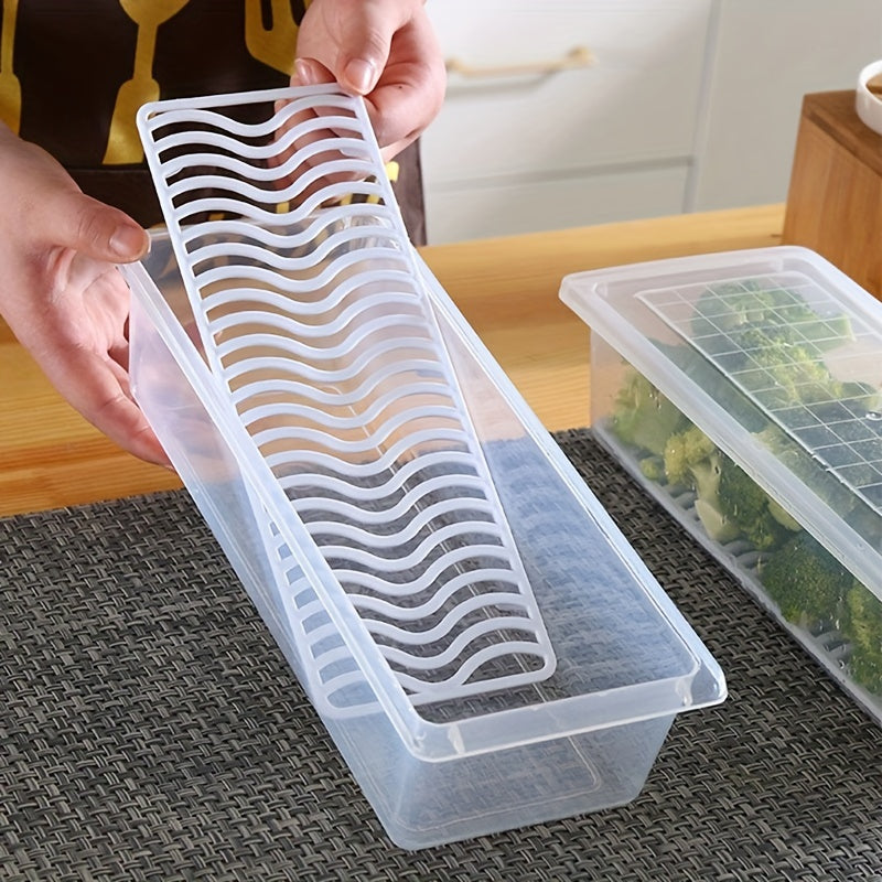 Magic Tool for Keeping Vegetables and Fruits Fresh - Refrigerator Storage Box with Drainage Separation, Freezer Storage for Household- 3 Pieces