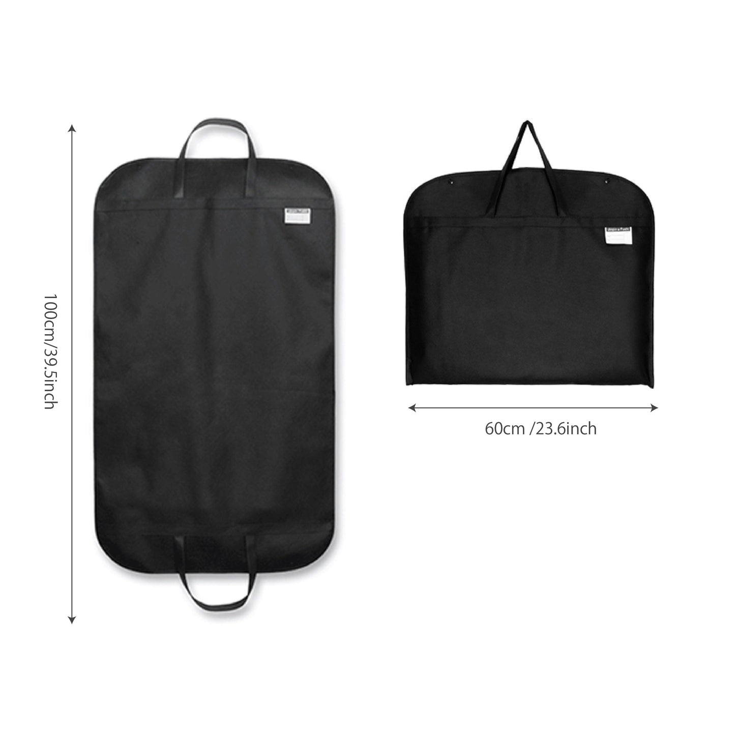 Foldable Black Suit Cover Clothes Bag with Handle, Ideal for Garment Travel Storage in Bedroom, Closet, Wardrobe, Home, or Dorm Room