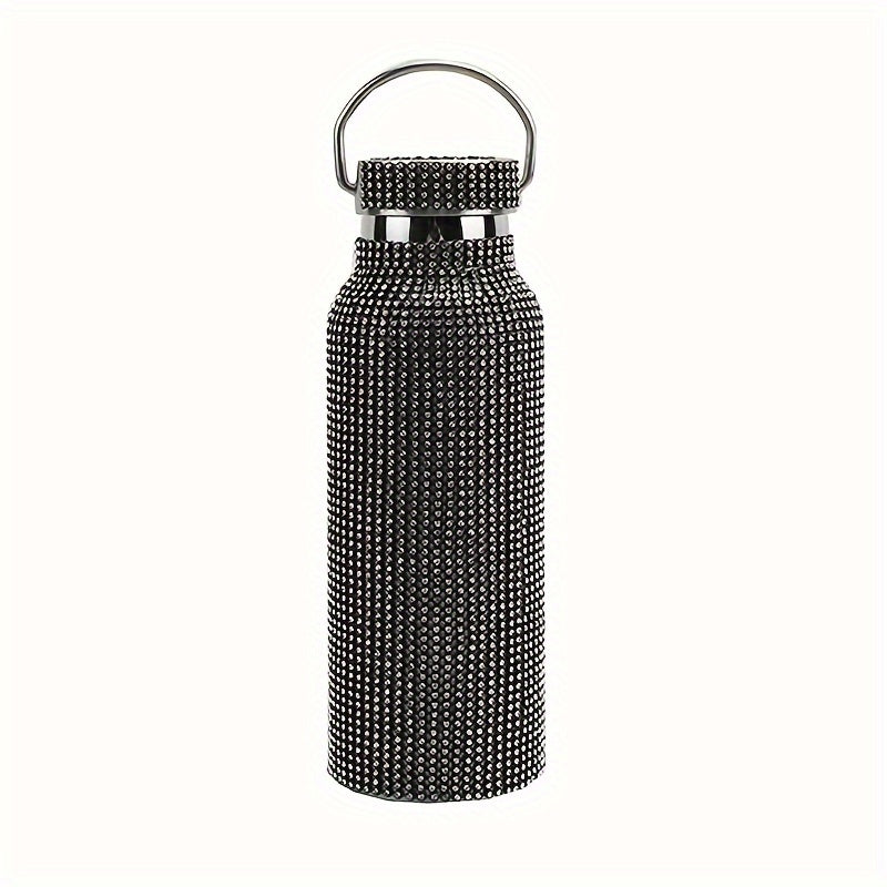 1pc Sparkling Vacuum Flask with Chain, 500ml Stainless Steel, Insulated for Hot and Cold Beverages, Travel Thermal Cups, Gift for all seasons.