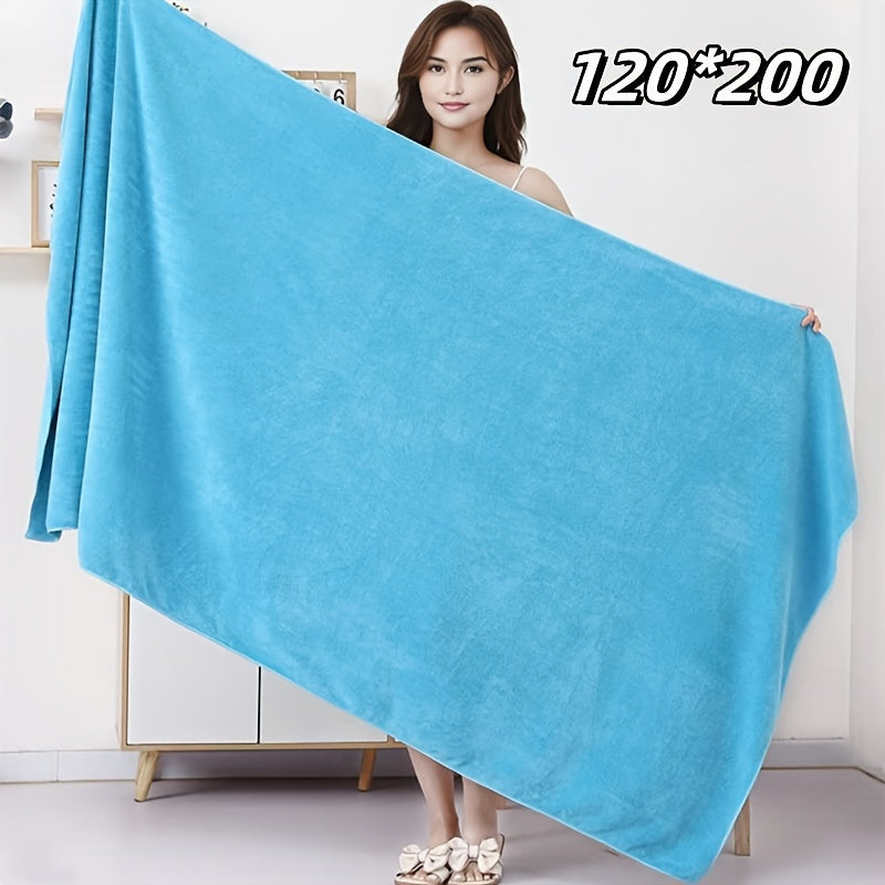 Large, lightweight bath sheet measuring 119.38cm x 200.66cm. Ultra-soft, quick-dry nylon/polyester blend with striped design and modern style, ideal for home use.