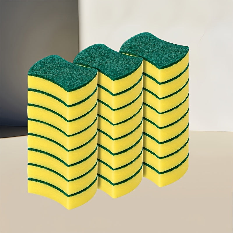 10/12/24 pieces of double-sided scratch-resistant sponge, highly absorbent melamine sponge suitable for cleaning in the kitchen, bathroom, living room, toilet, and car.