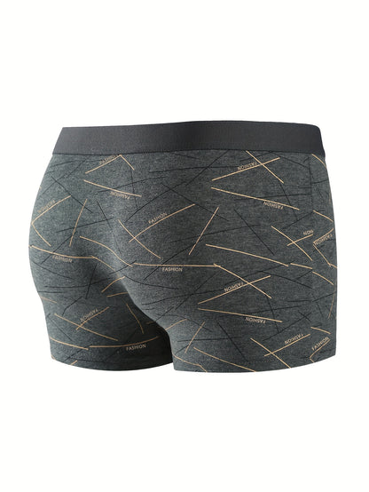 Men's Boxer Briefs: 8pcs with Soft, Breathable Fabric, Trendy Prints, and Stretch Fit for Comfort