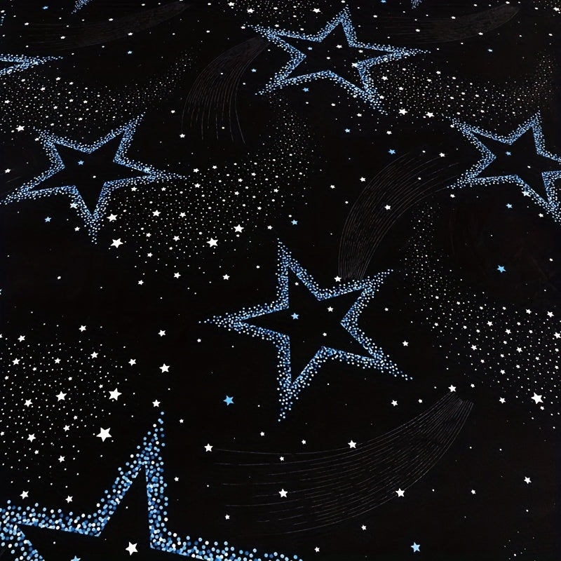 Transform your bedroom with the Starry Sky Bedding Set. This set includes a soft fitted sheet and two pillowcases, all made from durable polyester with a 80-85gsm twill weave. The flat print design adds a touch of style to your decor, while the 30-34cm