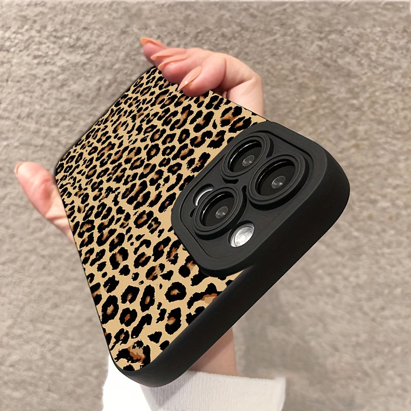 Leopard Print Phone Case for Various Smartphone Models - Soft and Thickened, Anti-fall.