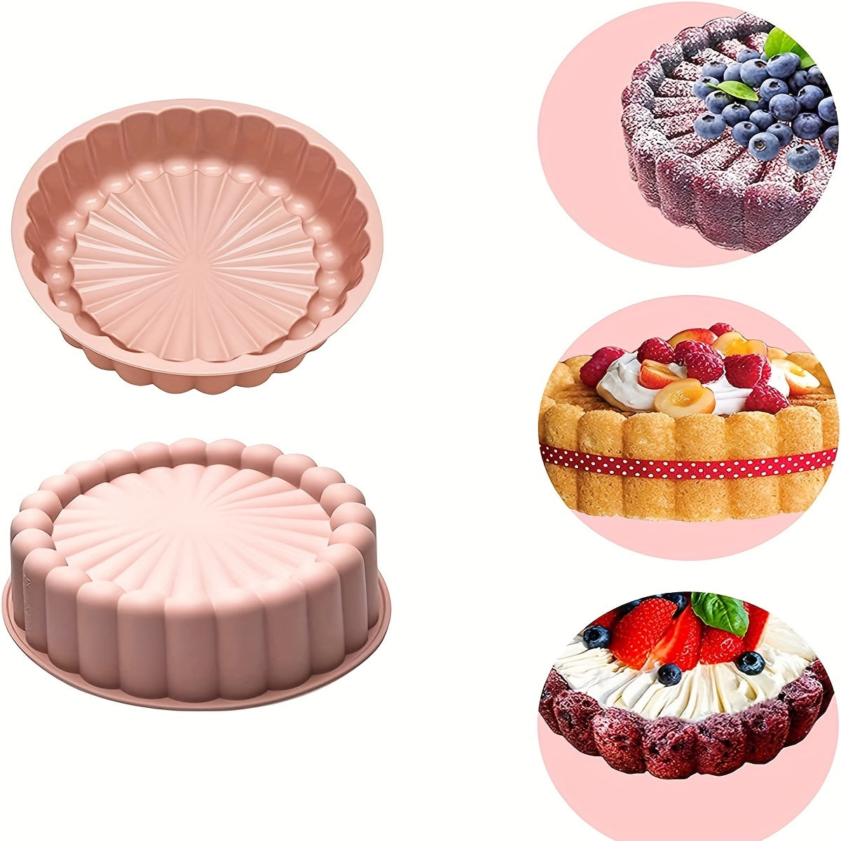 Create mouthwatering cakes easily with this versatile nonstick silicone cake mold, perfect for any occasion including weddings, birthdays, and more! Size: 19.99 cm.