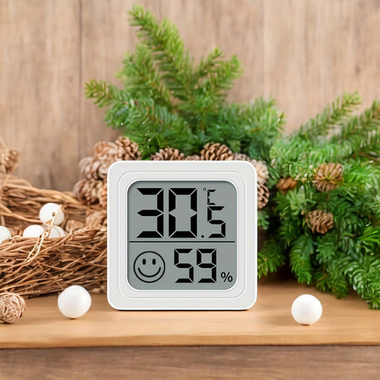 Single-use digital indoor thermometer hygrometer for home and car, non-rechargeable.