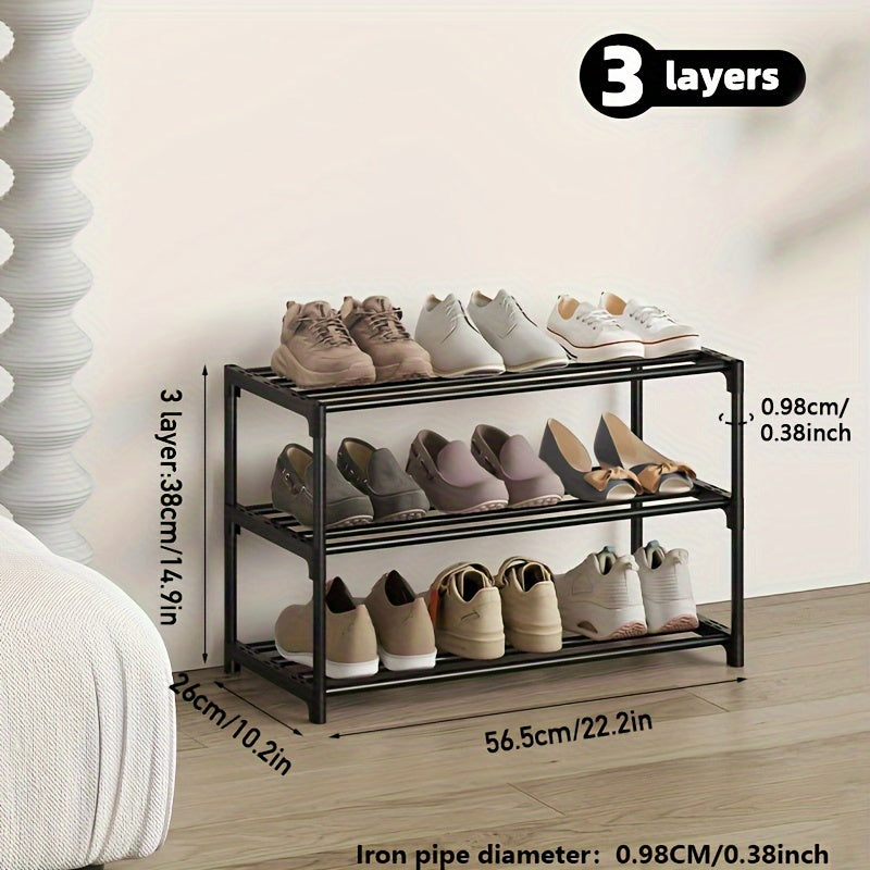 1-piece Easy to Assemble Multi-Tier Shoe Rack for Durable and Efficient Shoe Storage in Entryway, Hallway, Bedroom, Living Room, Home, or Dorm - Available in 2-8 Layers