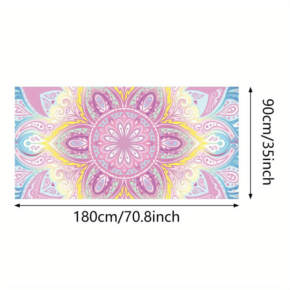 Fast-drying microfiber beach towel with tropical floral design, lightweight and absorbent, great for swimming, gym, yoga, and travel.