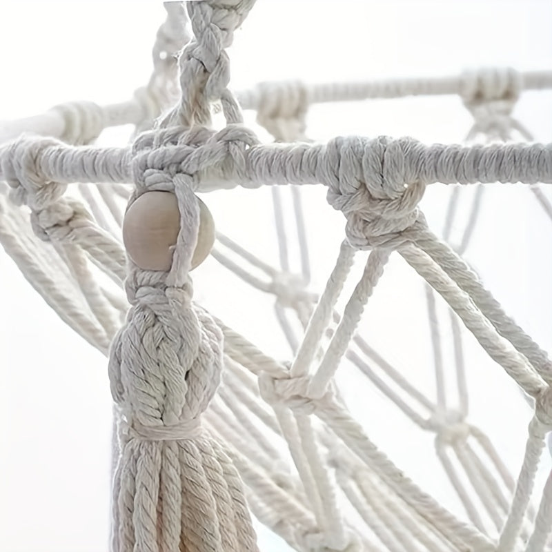 Woven rope cat hammock bed for indoor cats.