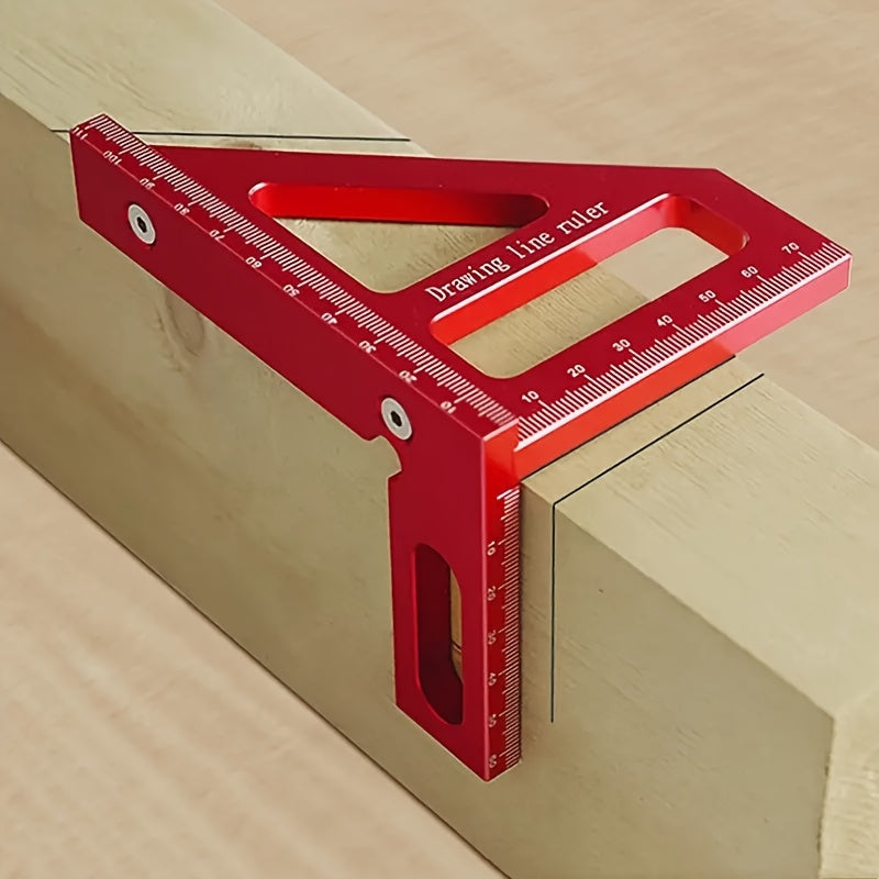 Ergonomic 3D Multi-Angle Measuring Ruler is a durable metal tool with ultra-fine tip for precise 45/90 degree lines and miter layouts.