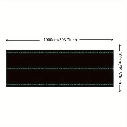 1 Roll of Agricultural Weed Control Mulch in black plastic, with widths of 59.99cm, 79.98cm, 100.0cm, 119.99cm, and 149.99cm, and a length of 10.0 meters