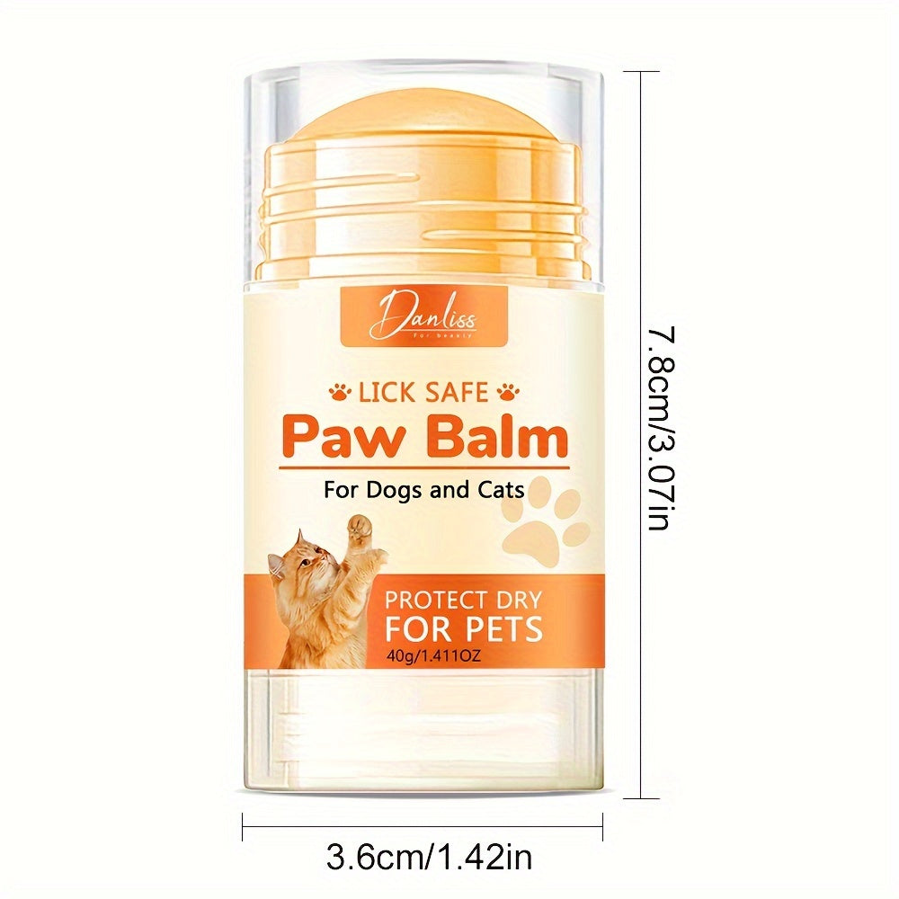 Danliss Lick Safe Paw Balm for Dogs & Cats - 40g moisturizer for dry paws & noses, in plastic container.