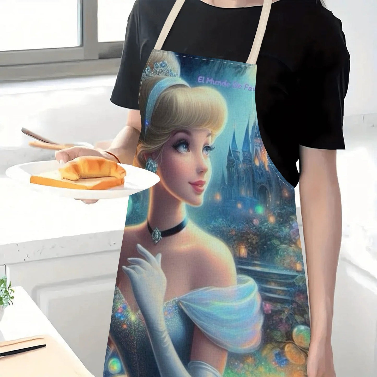 Disney has licensed a chic waterproof apron with an adorable cartoon design of Princess Elsa. This apron is beautiful, trendy, and uncomplicated, perfect for use in hotels, supermarkets, restaurants, fruit shops, milk tea stalls, and homes in general.